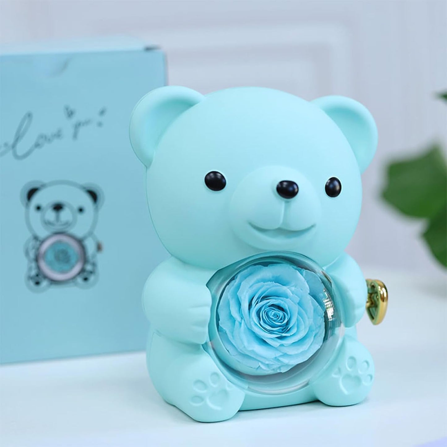 Eternal Rose Bear W/ Necklace