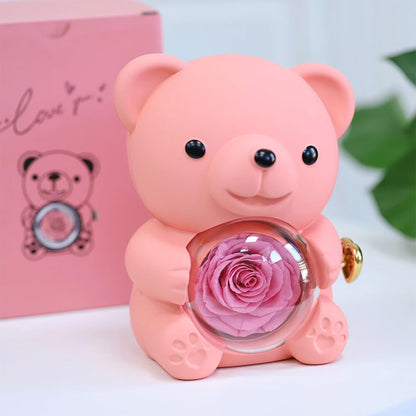 Eternal Rose Bear W/ Necklace