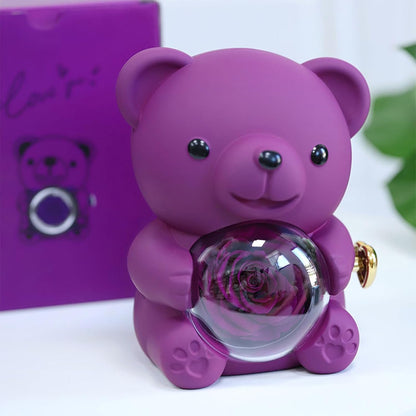 Eternal Rose Bear W/ Necklace